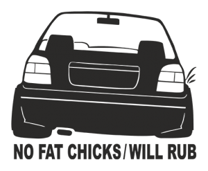NO FAT CHICKS WILL RUB